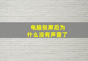 电脑投屏后为什么没有声音了