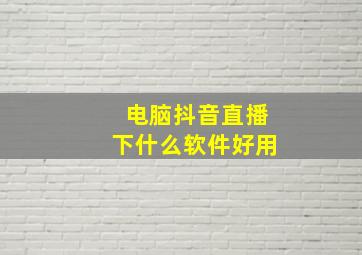 电脑抖音直播下什么软件好用