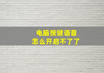 电脑按键语音怎么开启不了了