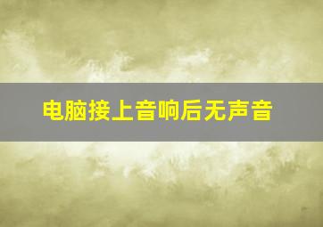 电脑接上音响后无声音