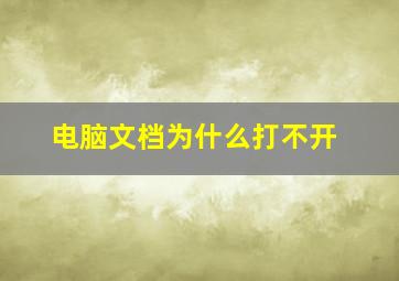 电脑文档为什么打不开