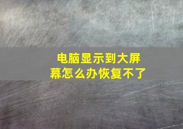 电脑显示到大屏幕怎么办恢复不了