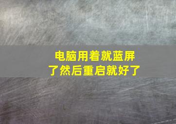 电脑用着就蓝屏了然后重启就好了