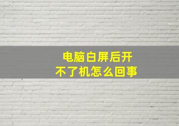 电脑白屏后开不了机怎么回事