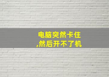 电脑突然卡住,然后开不了机