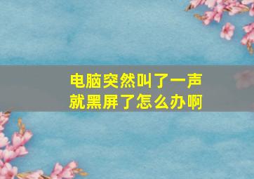 电脑突然叫了一声就黑屏了怎么办啊