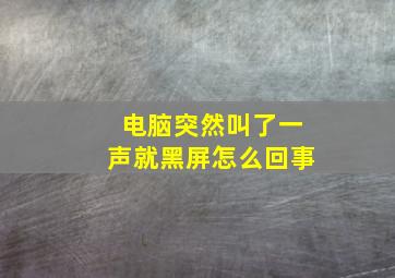 电脑突然叫了一声就黑屏怎么回事