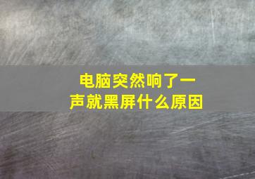 电脑突然响了一声就黑屏什么原因