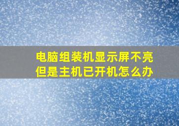 电脑组装机显示屏不亮但是主机已开机怎么办