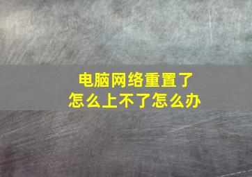 电脑网络重置了怎么上不了怎么办