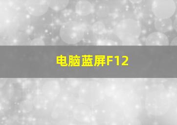 电脑蓝屏F12