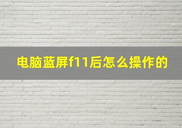 电脑蓝屏f11后怎么操作的