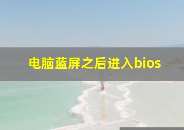 电脑蓝屏之后进入bios