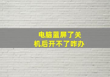 电脑蓝屏了关机后开不了咋办