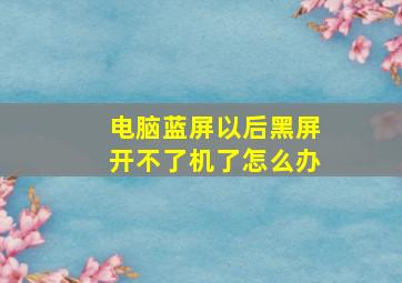 电脑蓝屏以后黑屏开不了机了怎么办