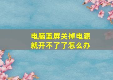 电脑蓝屏关掉电源就开不了了怎么办