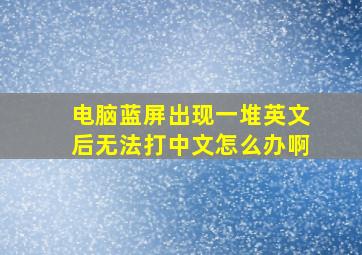 电脑蓝屏出现一堆英文后无法打中文怎么办啊