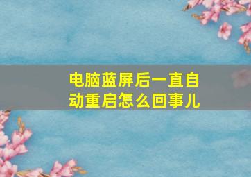 电脑蓝屏后一直自动重启怎么回事儿