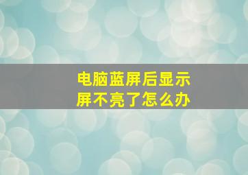 电脑蓝屏后显示屏不亮了怎么办