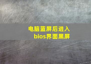 电脑蓝屏后进入bios界面黑屏