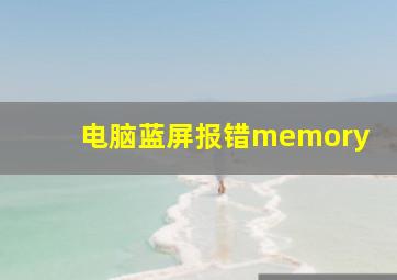 电脑蓝屏报错memory