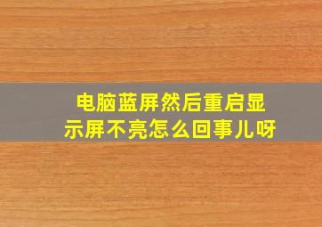 电脑蓝屏然后重启显示屏不亮怎么回事儿呀