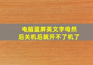 电脑蓝屏英文字母然后关机后就开不了机了