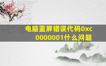 电脑蓝屏错误代码0xc0000001什么问题