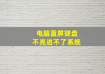 电脑蓝屏键盘不亮进不了系统