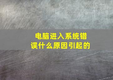 电脑进入系统错误什么原因引起的