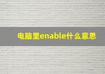 电脑里enable什么意思