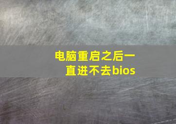 电脑重启之后一直进不去bios