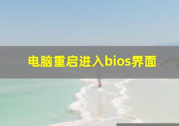 电脑重启进入bios界面