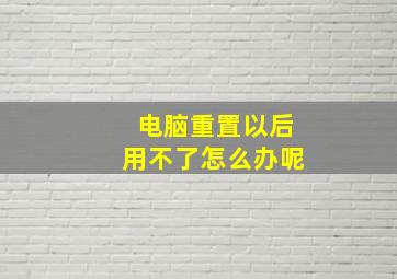 电脑重置以后用不了怎么办呢