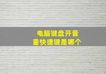 电脑键盘开音量快捷键是哪个