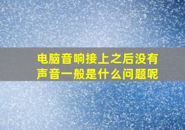 电脑音响接上之后没有声音一般是什么问题呢