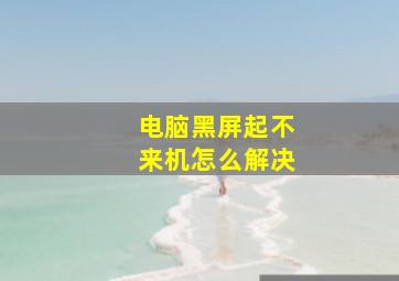 电脑黑屏起不来机怎么解决