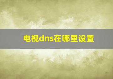 电视dns在哪里设置