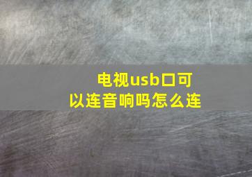 电视usb口可以连音响吗怎么连