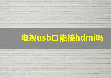 电视usb口能接hdmi吗