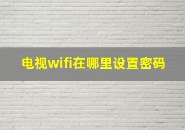 电视wifi在哪里设置密码