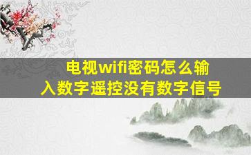 电视wifi密码怎么输入数字遥控没有数字信号