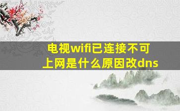 电视wifi已连接不可上网是什么原因改dns