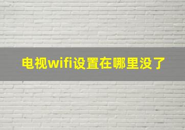 电视wifi设置在哪里没了