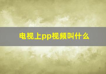 电视上pp视频叫什么