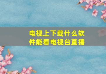 电视上下载什么软件能看电视台直播