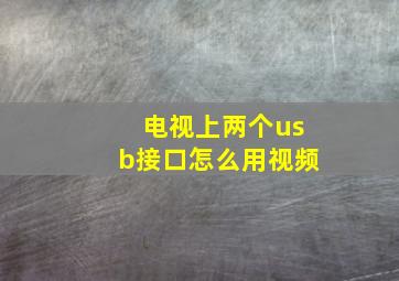 电视上两个usb接口怎么用视频