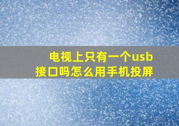 电视上只有一个usb接口吗怎么用手机投屏