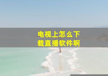 电视上怎么下载直播软件啊