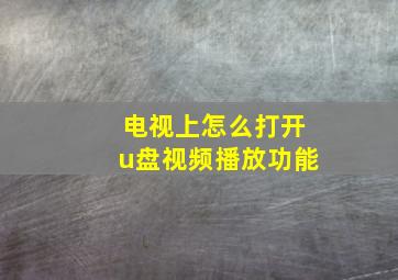 电视上怎么打开u盘视频播放功能